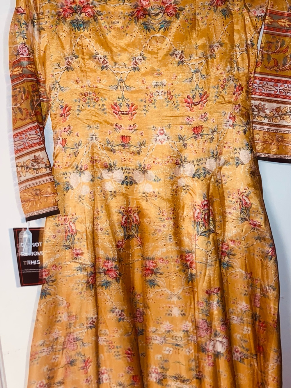 Mustard Yellow Floral Midi Dress - Picture 6 of 8